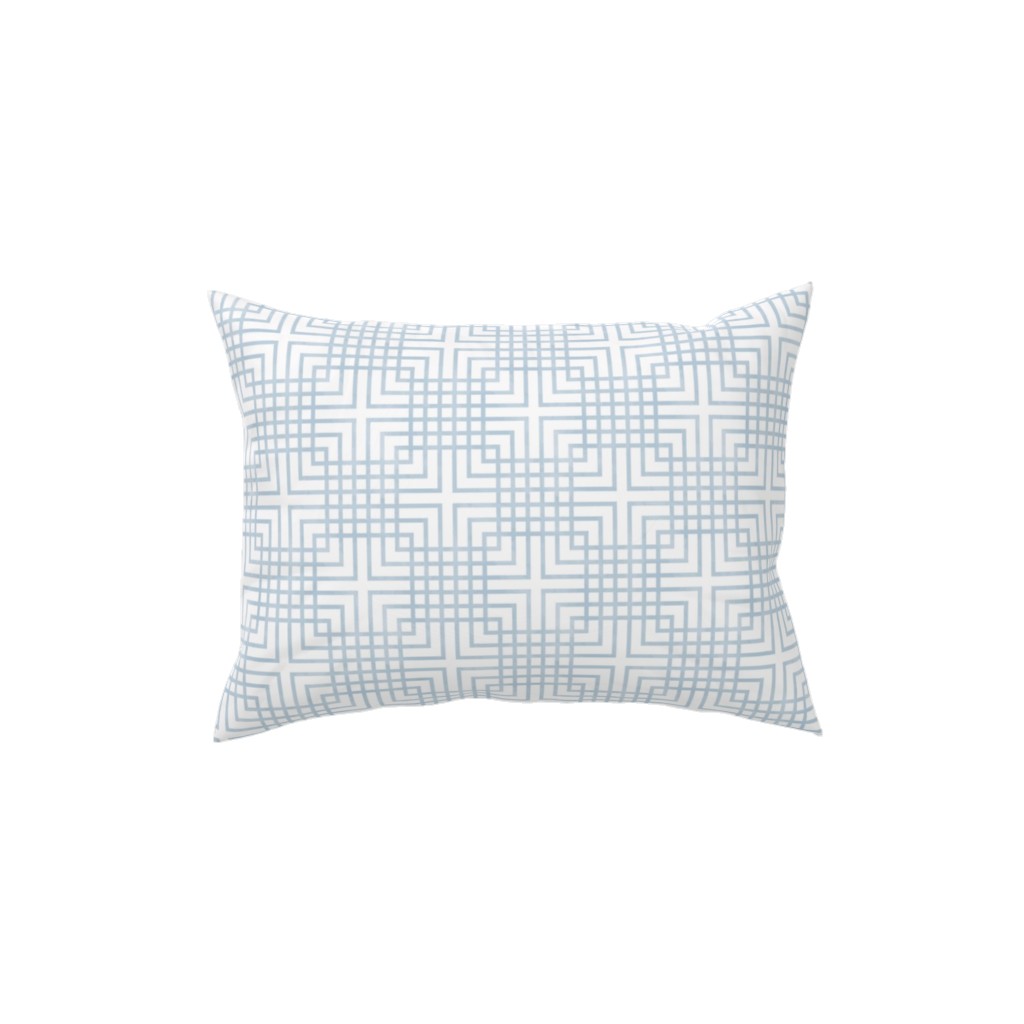 Cross Grid - Blue Pillow, Woven, White, 12x16, Double Sided, Blue, True Blue