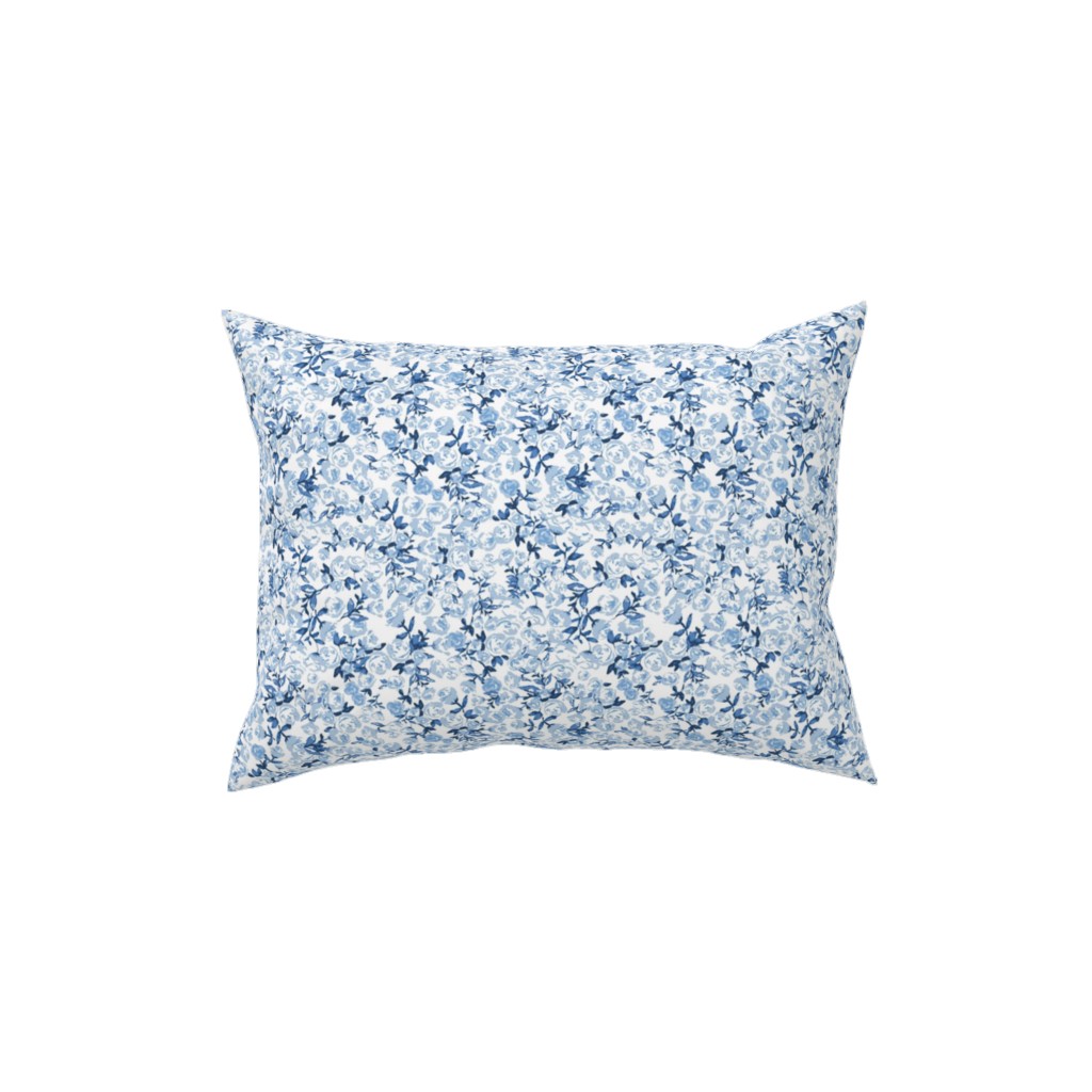 a Thousand Roses - Blue Pillow, Woven, White, 12x16, Double Sided, Blue, True Blue