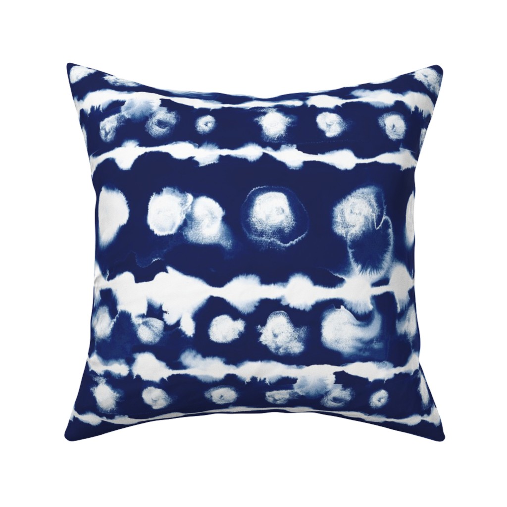 Dye Dot Stripe - Blue Pillow, Woven, White, 16x16, Double Sided, Blue, True Blue