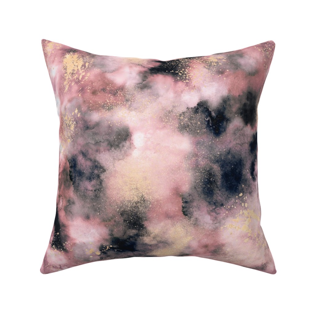 Watercolor Marble - Pink Pillow, Woven, White, 16x16, Double Sided, Pink