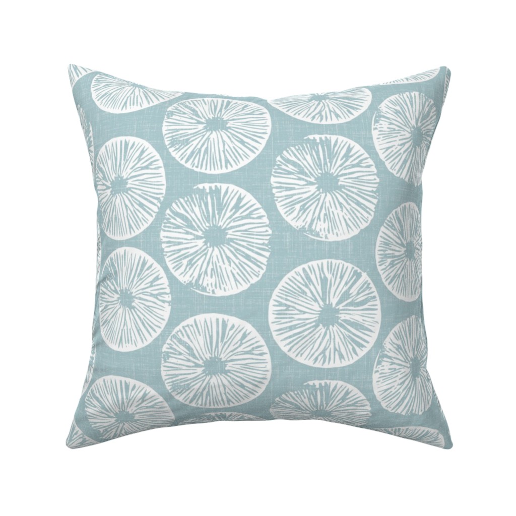 As One - White on Soft Blue Pillow, Woven, White, 16x16, Double Sided, Blue