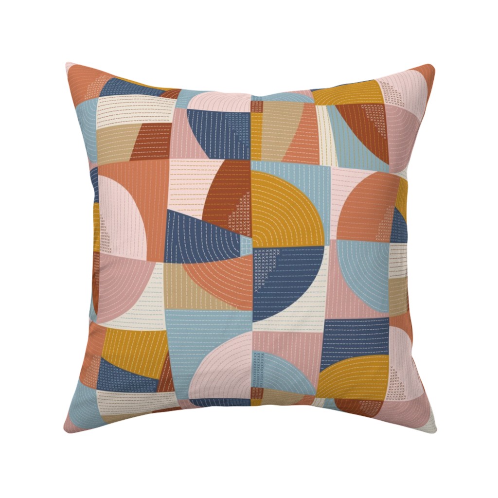 Modern Patchwork - Multi Pillow, Woven, White, 16x16, Double Sided, Multicolor