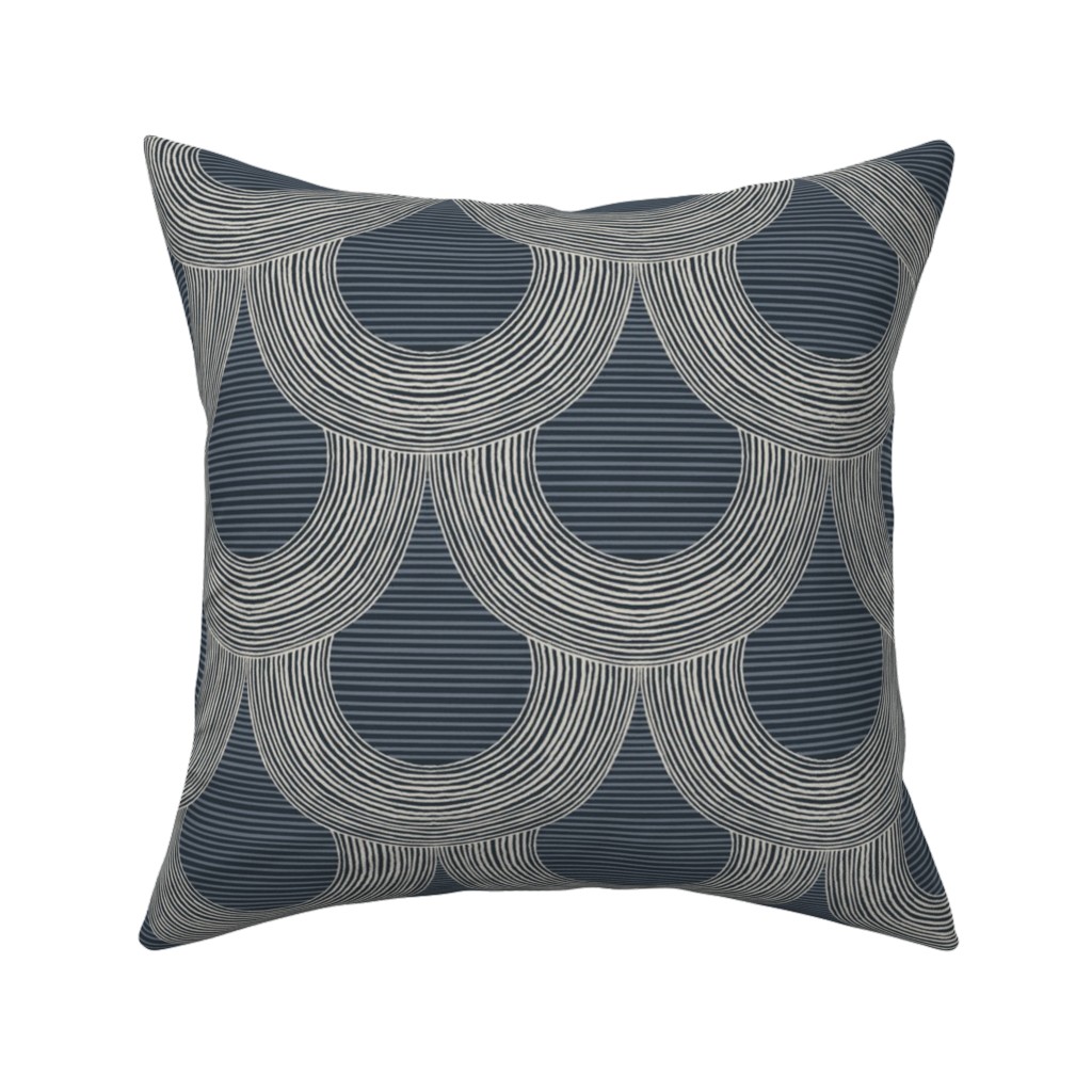 Portland - Blue Pillow, Woven, White, 16x16, Double Sided, Blue, True Blue