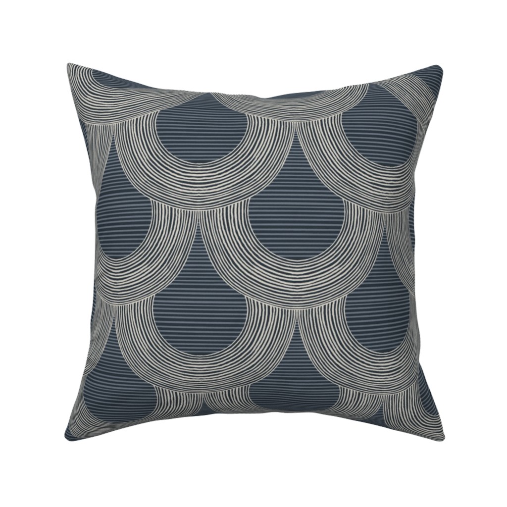 Portland - Blue Pillow, Woven, White, 16x16, Double Sided, Blue