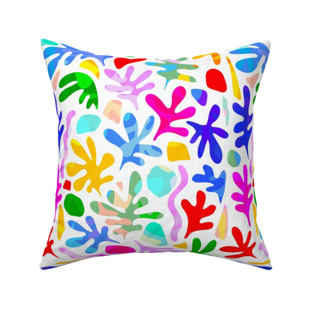 Summer Nature Love Matisse Style - Multi Pillow, Woven, White, 16x16, Double Sided, Multicolor
