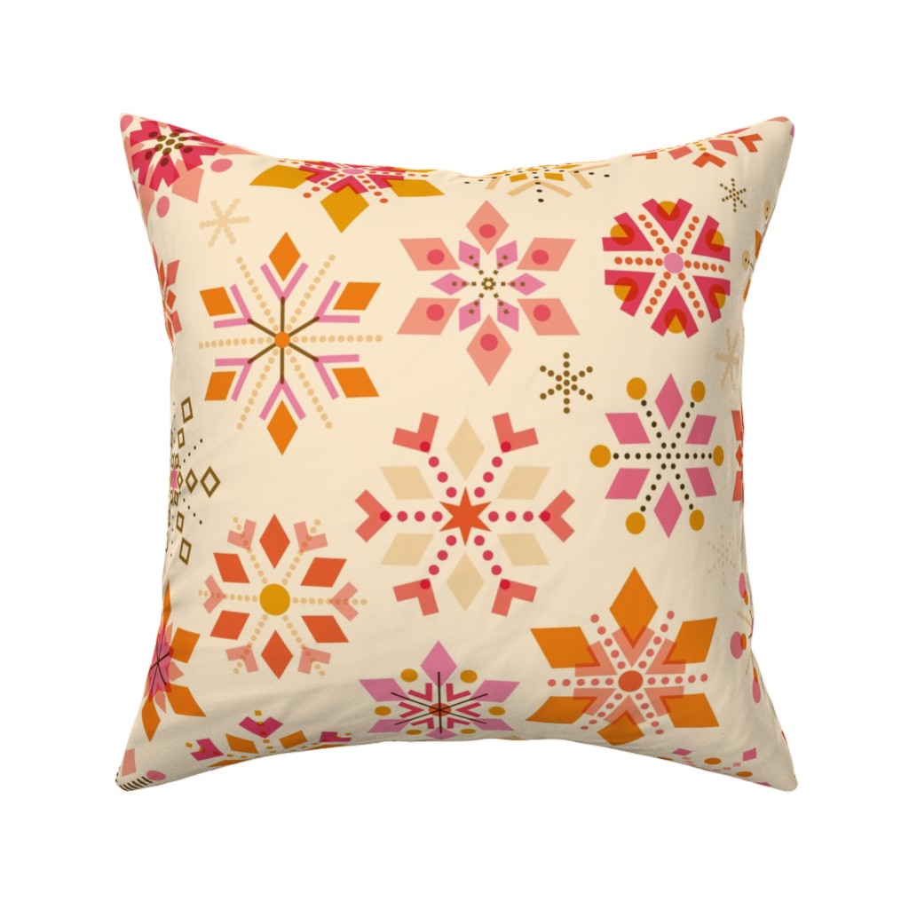 Winter Jewels - Multi Pillow, Woven, White, 16x16, Double Sided, Multicolor