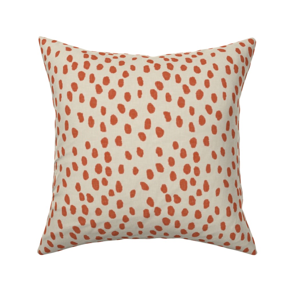 Printemps - Spice Pillow, Woven, White, 16x16, Double Sided, Orange, Orange