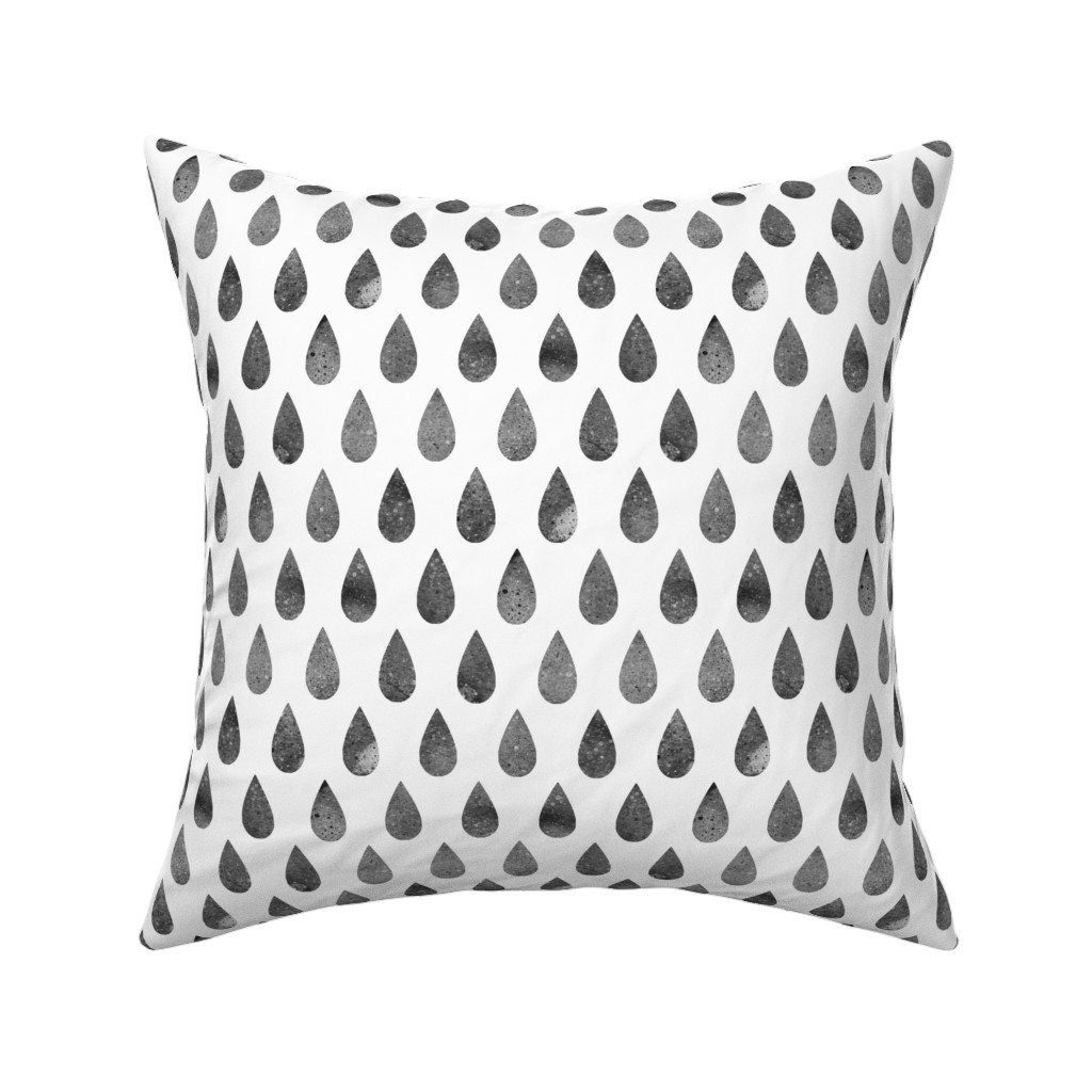 Drops Pillow, Woven, White, 16x16, Double Sided, Gray, Fog