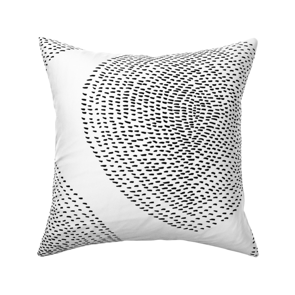 Stripy Boho Drop Pillow, Woven, White, 16x16, Double Sided, Black