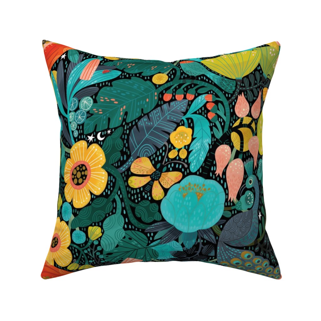 Bohemian Bop - Multi Pillow, Woven, White, 16x16, Double Sided, Multicolor