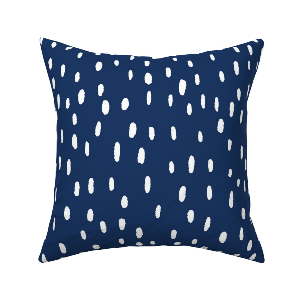 Confetti Dot - Night Pillow, Woven, White, 16x16, Double Sided, Blue