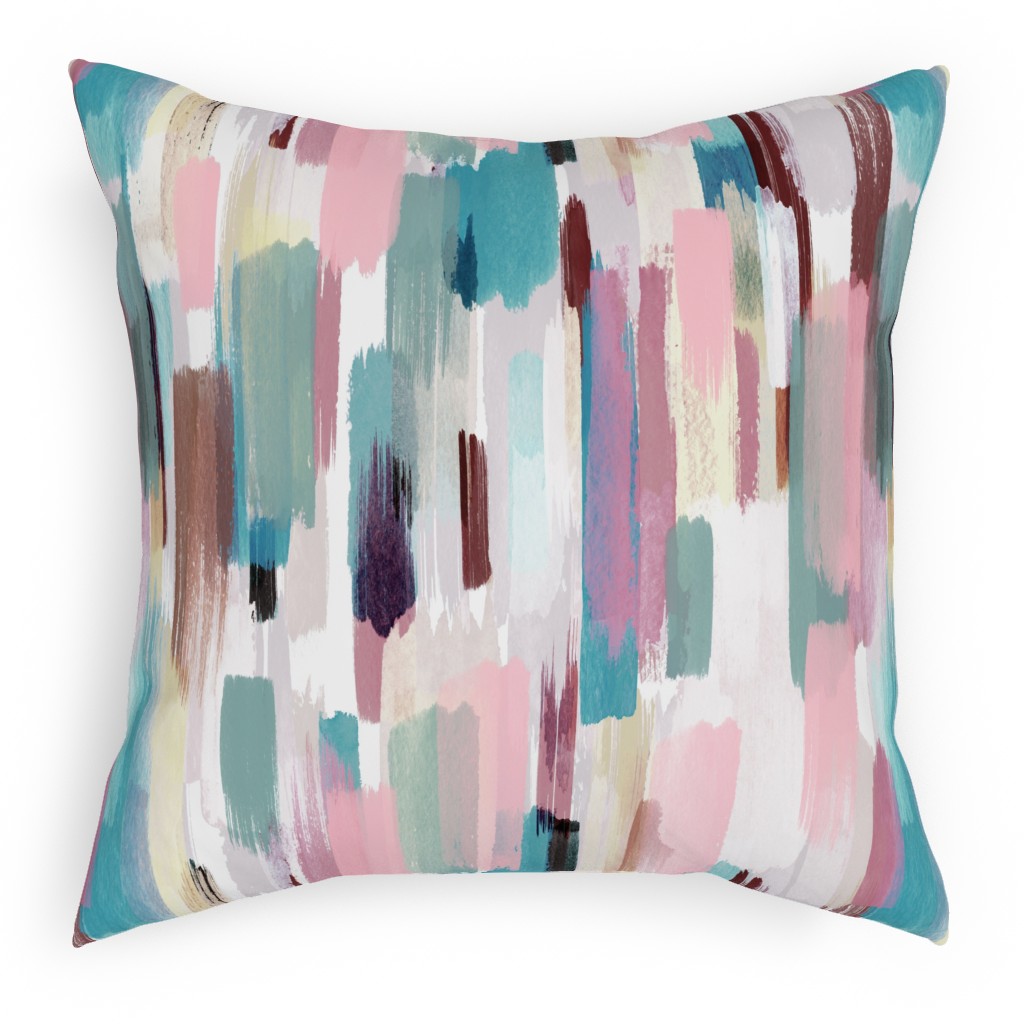 Color Memories - Multi Pastel Pillow, Woven, White, 18x18, Double Sided, Multicolor