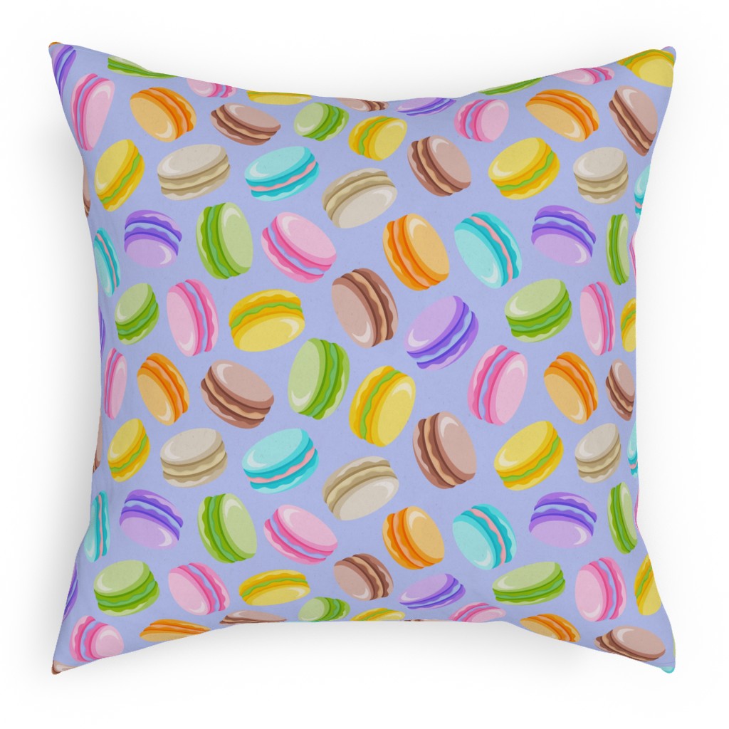 Pastel Macarons - Lavender Pillow, Woven, White, 18x18, Double Sided, Purple, Purple