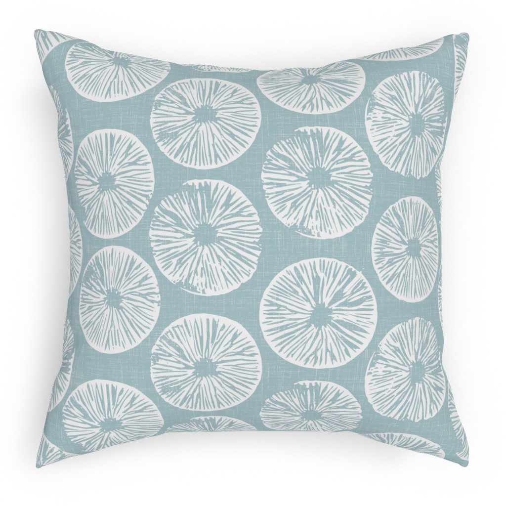 As One - White on Soft Blue Pillow, Woven, White, 18x18, Double Sided, Blue