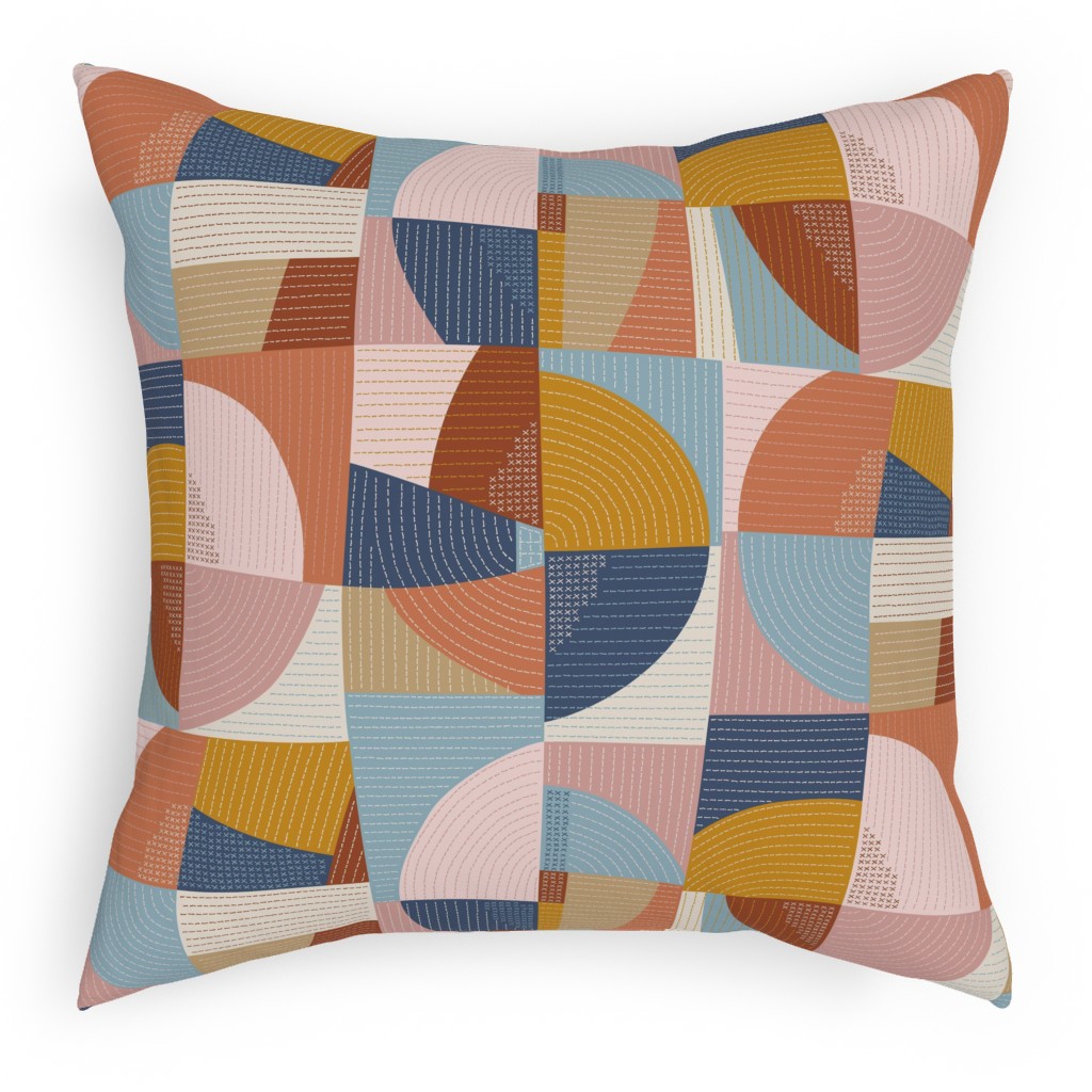 Modern Patchwork - Multi Pillow, Woven, White, 18x18, Double Sided, Multicolor