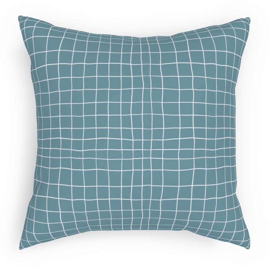 Springfield - Blue Pillow, Woven, White, 18x18, Double Sided, Blue, True Blue