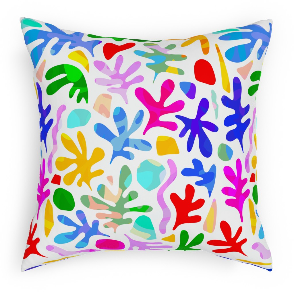 Summer Nature Love Matisse Style - Multi Pillow, Woven, White, 18x18, Double Sided, Multicolor