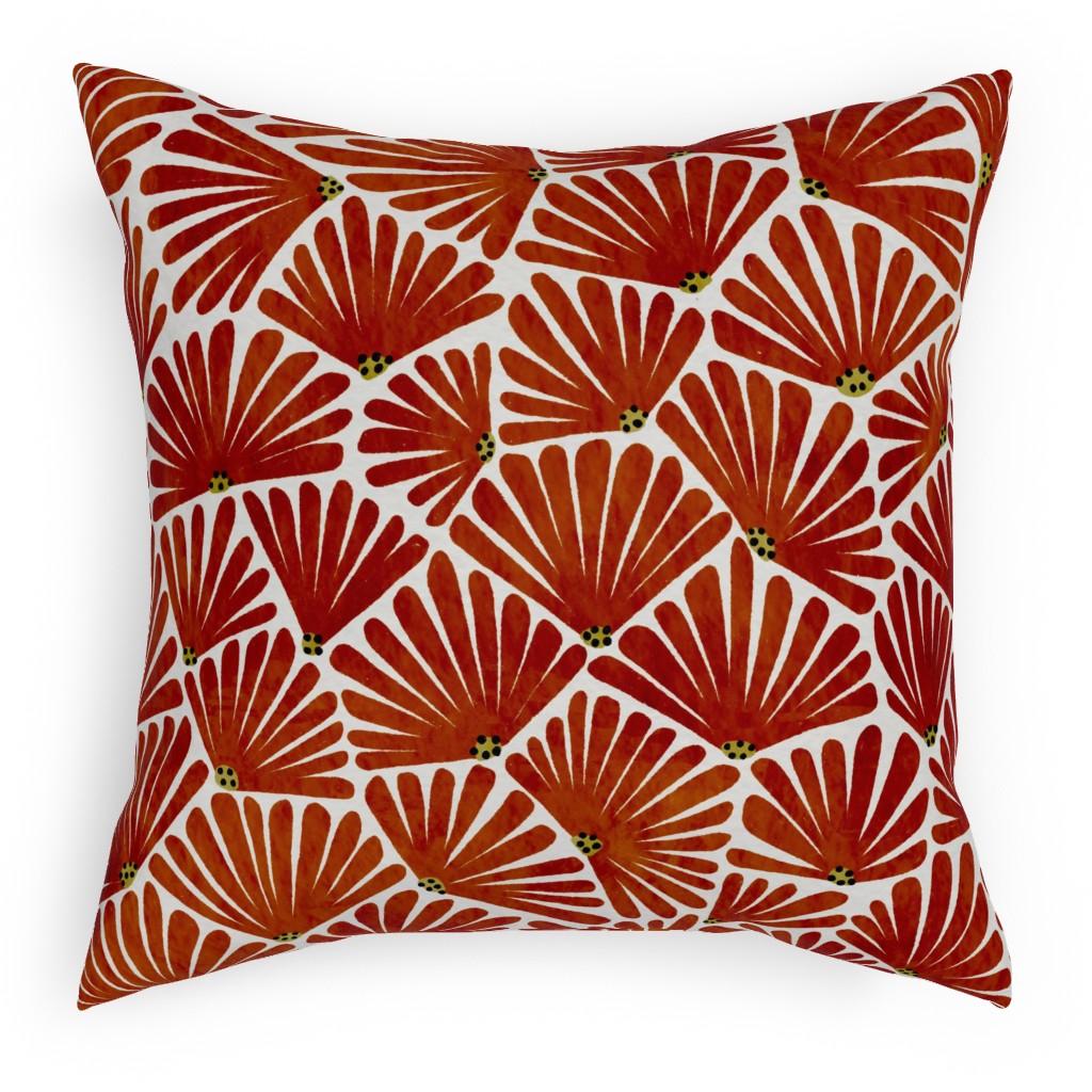 Solie Pillow, Woven, White, 18x18, Double Sided, Red, Cinnamon