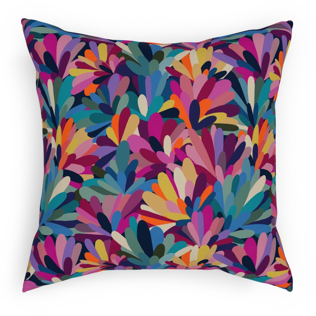 It's a Petal Celebration - Multi Pillow, Woven, White, 18x18, Double Sided, Multicolor