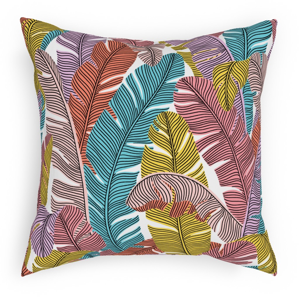 Always on the Bright Side - Multi Pillow, Woven, White, 18x18, Double Sided, Multicolor