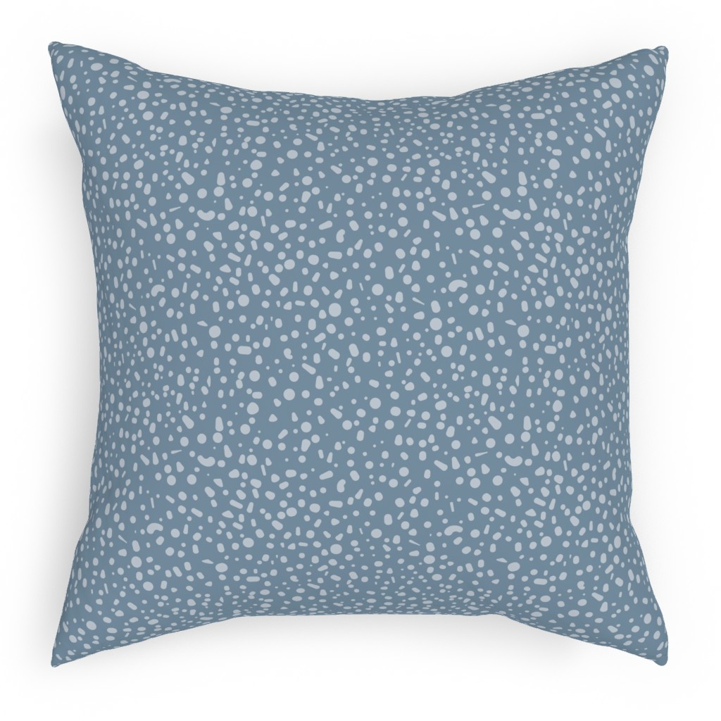 Arctic Thaw - Dark Grey Pillow, Woven, White, 18x18, Double Sided, Blue