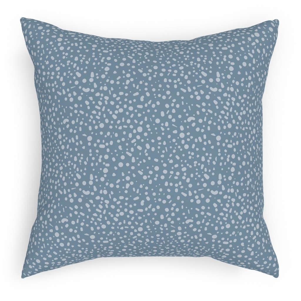 Arctic Thaw - Dark Grey Pillow, Woven, White, 18x18, Double Sided, Blue, True Blue