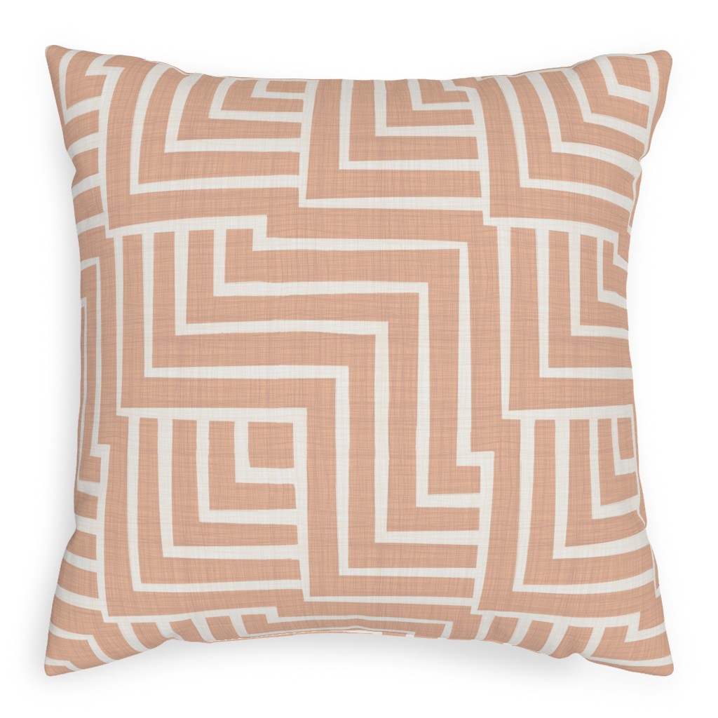Square Angles - Pink Pillow, Woven, White, 20x20, Double Sided, Pink, Bright Pink