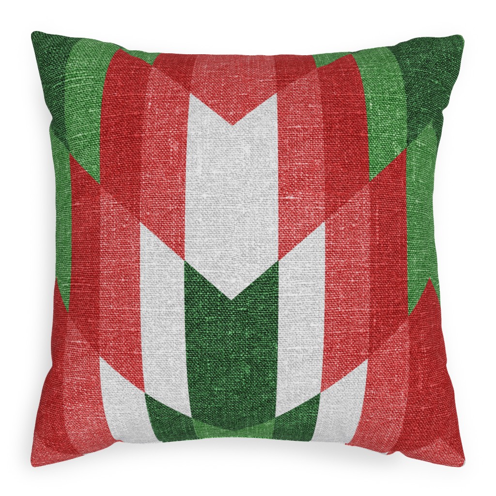 Christmas Cheer - Red, White and Green Pillow, Woven, White, 20x20, Double Sided, Multicolor