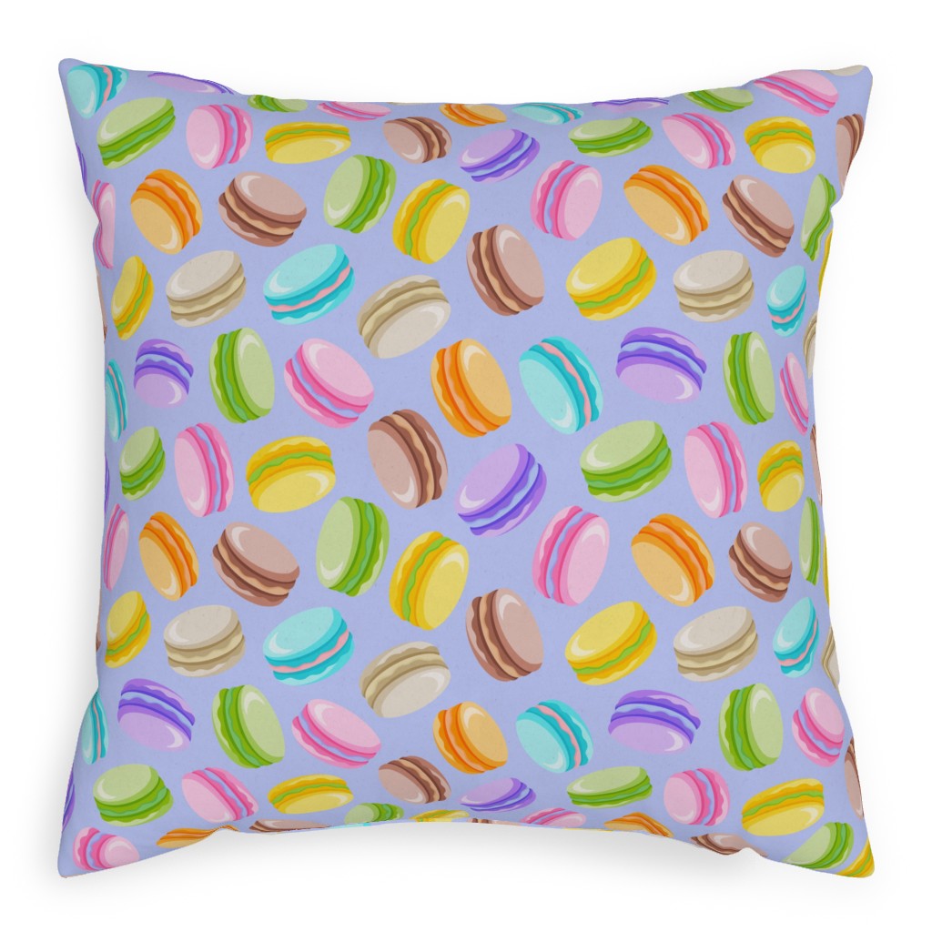 Pastel Macarons - Lavender Pillow, Woven, White, 20x20, Double Sided, Purple, Purple