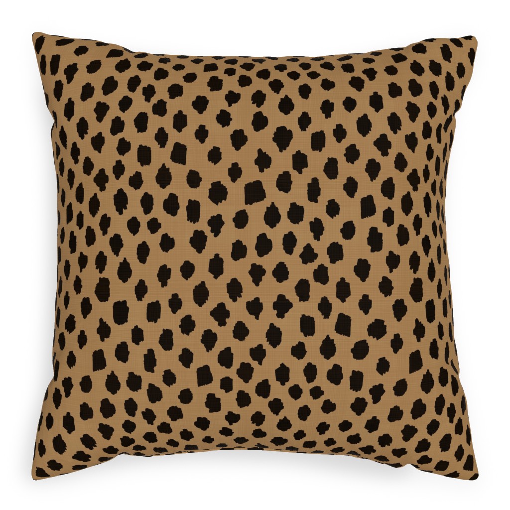Cheetah Spots - Brown Pillow, Woven, White, 20x20, Double Sided, Brown, Brown