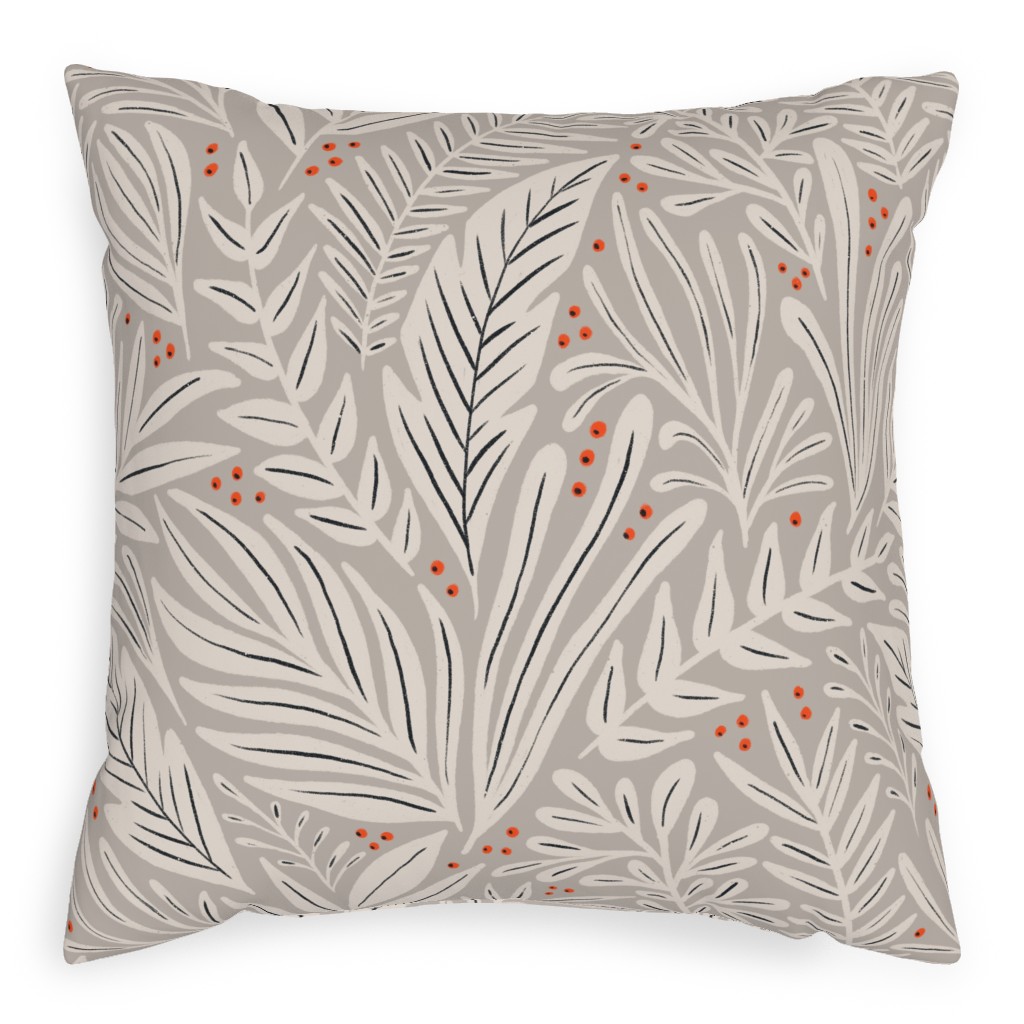 Annette Pillow, Woven, White, 20x20, Double Sided, Beige