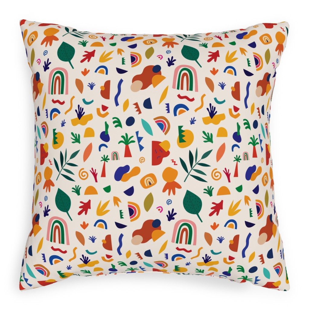Seamless Pattern - Multi Pillow, Woven, White, 20x20, Double Sided, Multicolor