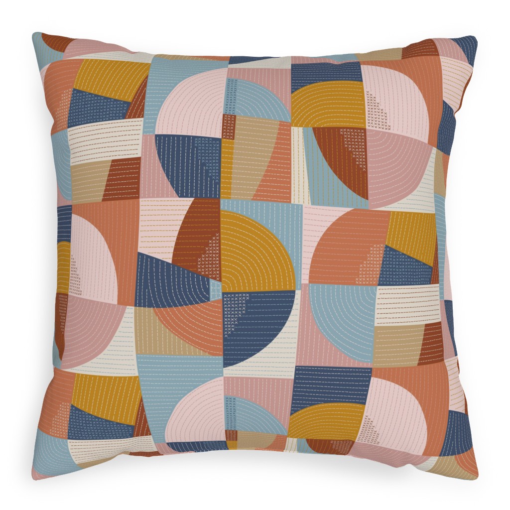 Modern Patchwork - Multi Pillow, Woven, White, 20x20, Double Sided, Multicolor