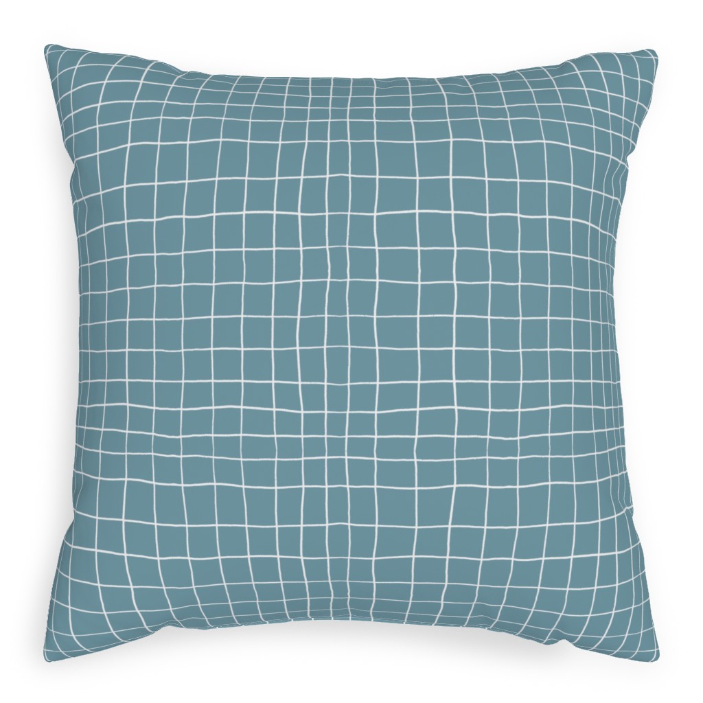 Springfield - Blue Pillow, Woven, White, 20x20, Double Sided, Blue