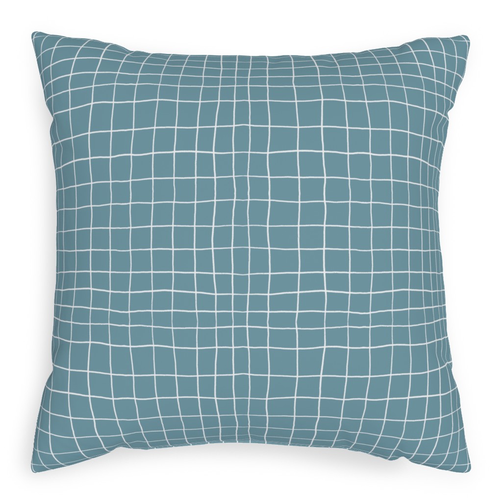 Springfield - Blue Pillow, Woven, White, 20x20, Double Sided, Blue, True Blue