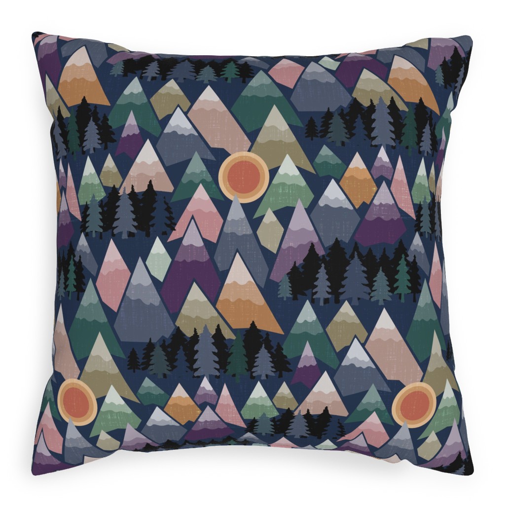 the Mountains Are Calling Pillow, Woven, White, 20x20, Double Sided, Multicolor