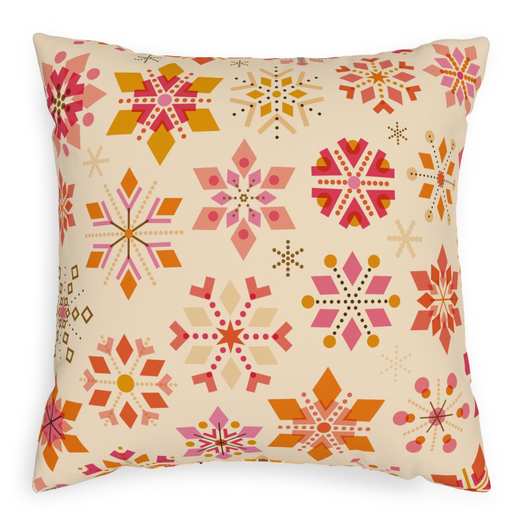 Winter Jewels - Multi Pillow, Woven, White, 20x20, Double Sided, Multicolor