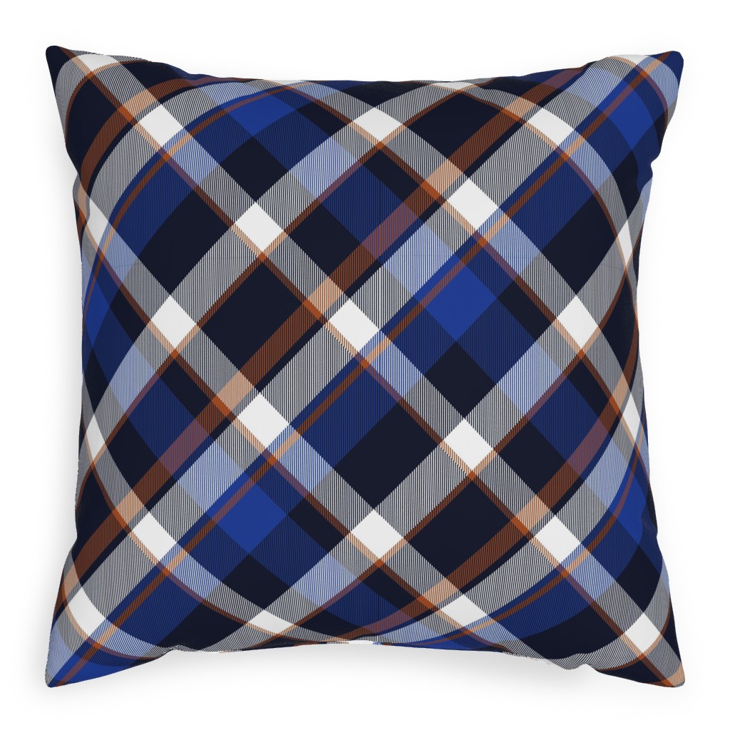Cora's Plaid - Blue Pillow, Woven, White, 20x20, Double Sided, Blue, True Blue