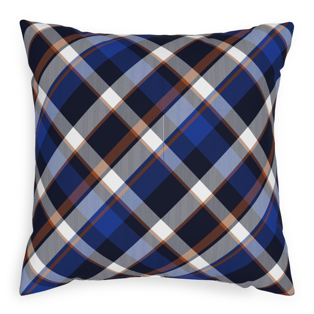 Cora's Plaid - Blue Pillow, Woven, White, 20x20, Double Sided, Blue