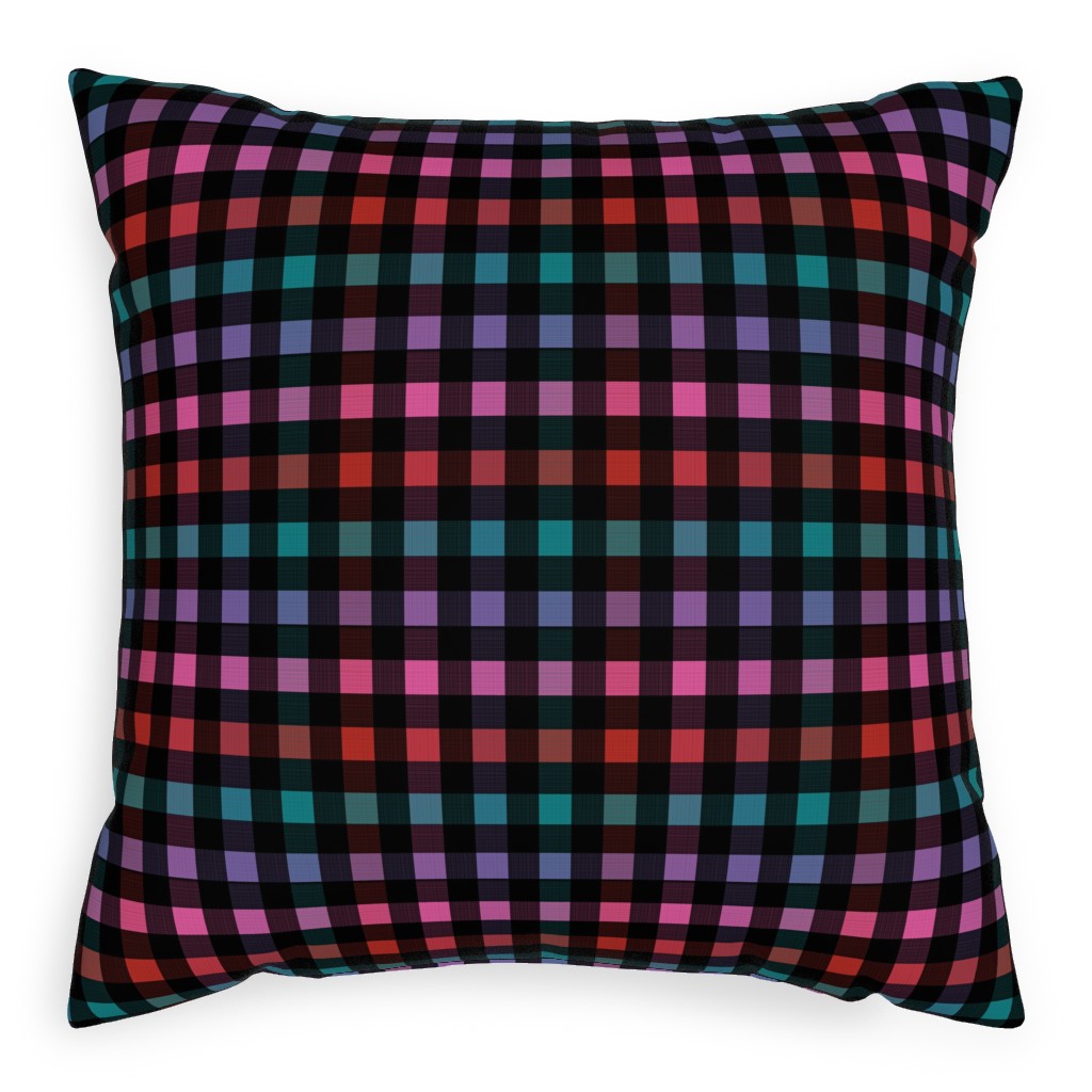 Picnic Plaid Pillow, Woven, White, 20x20, Double Sided, Multicolor