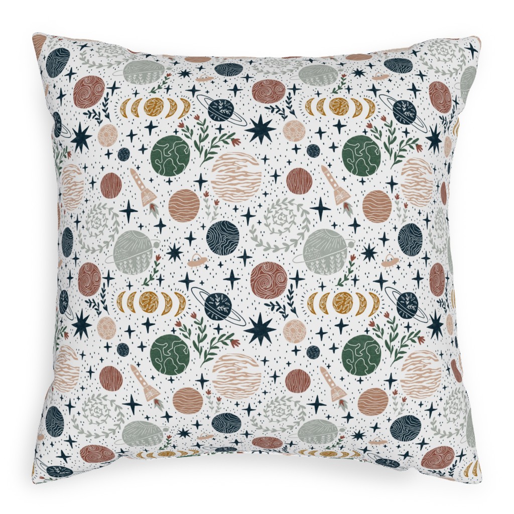 All Life Is Stardust - Multicolor Pillow, Woven, White, 20x20, Double Sided, Multicolor