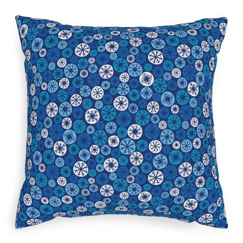 Snow Daze Pillow, Woven, White, 20x20, Double Sided, Blue, Blue Yonder