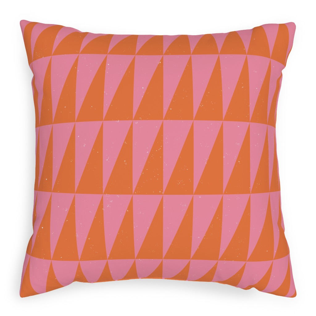 Dual Traingles - Pink Pillow, Woven, White, 20x20, Double Sided, Pink