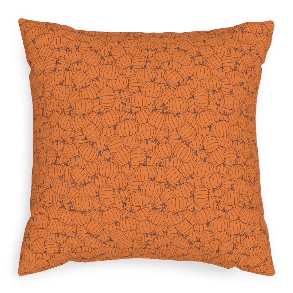 Squashed Squash Pillow, Woven, White, 20x20, Double Sided, Orange, Orange