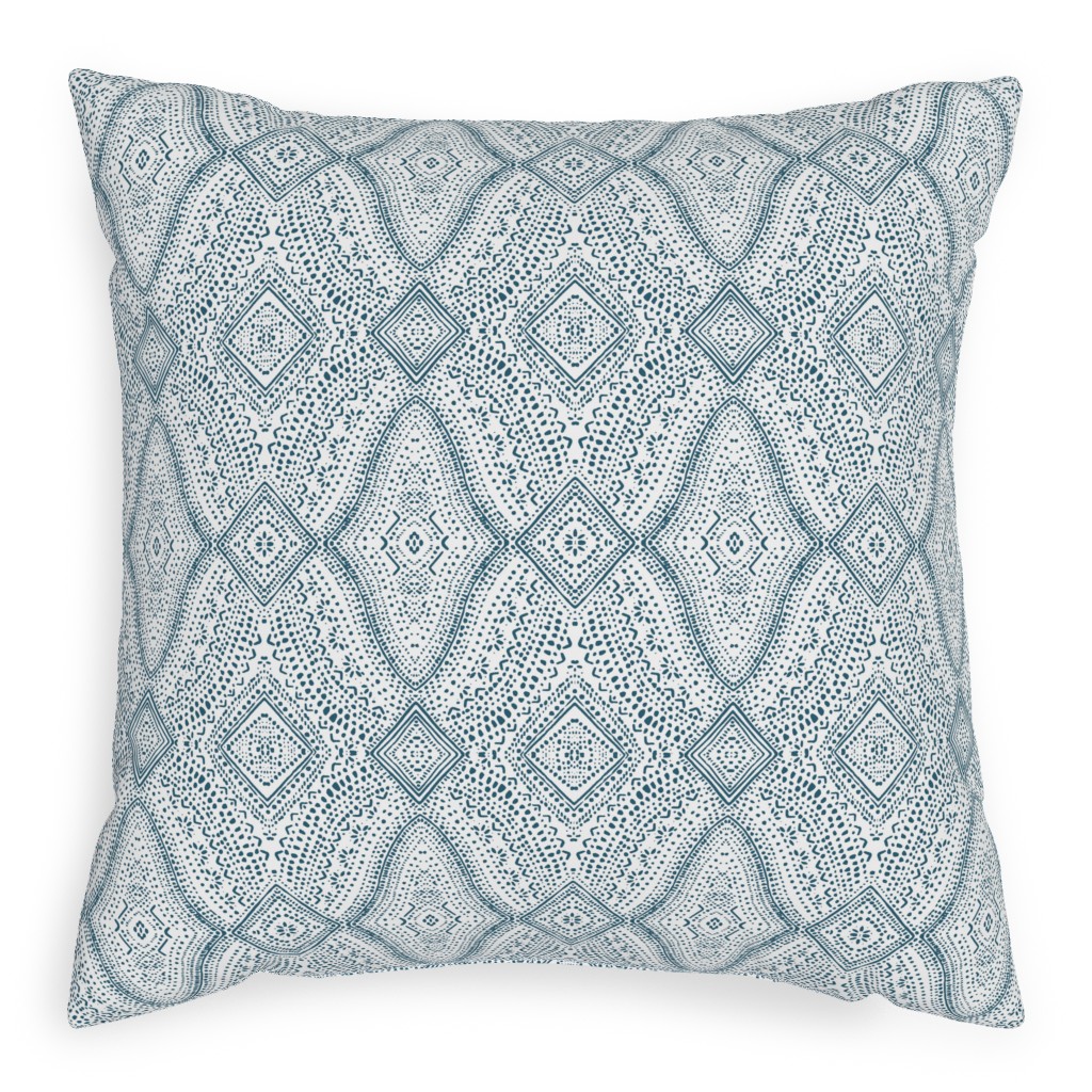 Tribal Dot - Navy Pillow, Woven, White, 20x20, Double Sided, Blue, True Blue