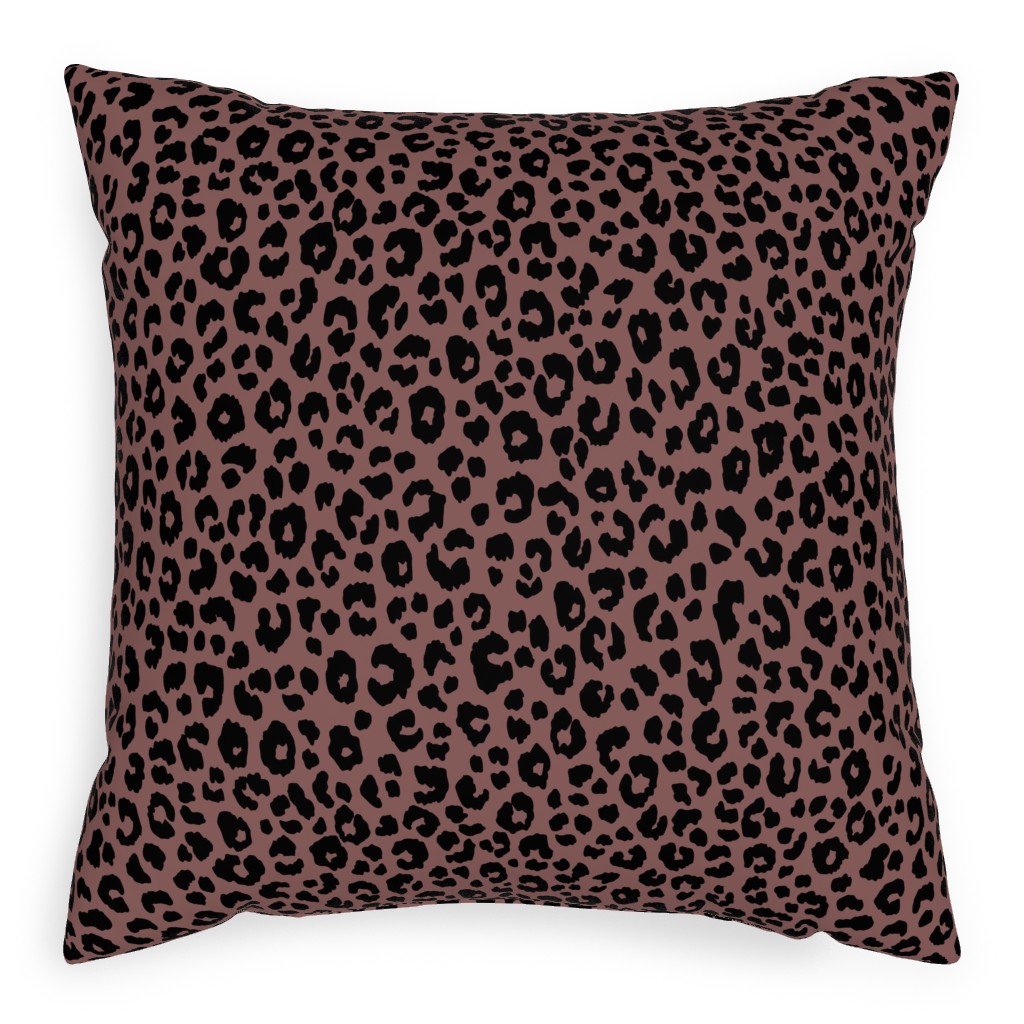 Leopard - Pale Mauve Pillow, Woven, White, 20x20, Double Sided, Pink, Bright Pink