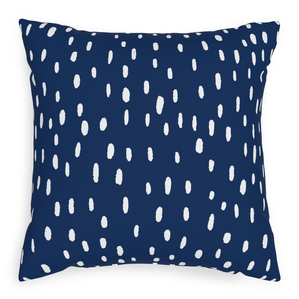 Confetti Dot - Night Pillow, Woven, White, 20x20, Double Sided, Blue