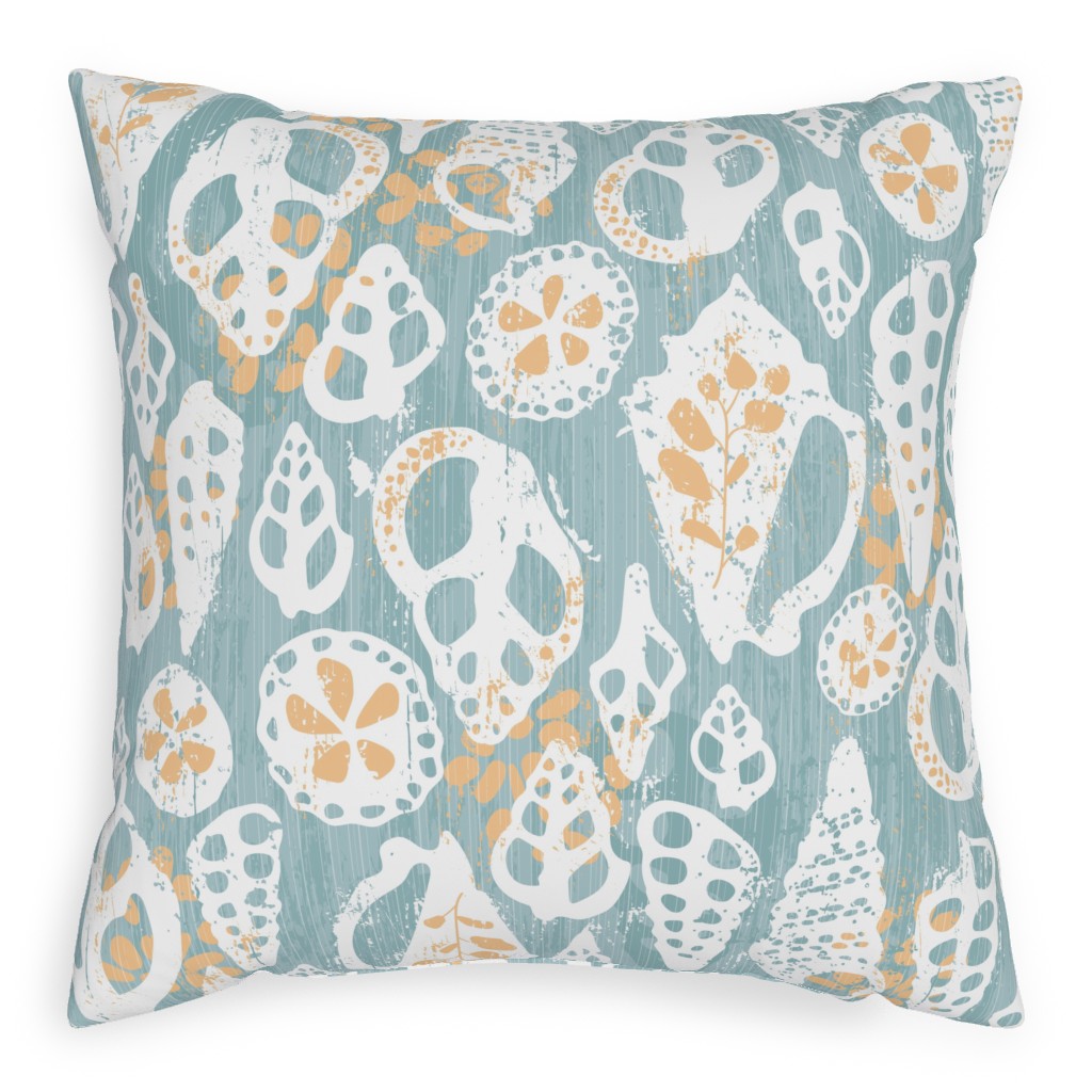 Beach Sunrise - Blue Pillow, Woven, White, 20x20, Double Sided, Blue, True Blue