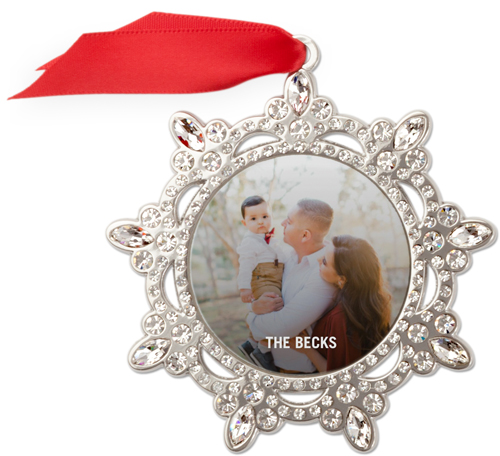 Photo Gallery Jeweled Ornament, None, Multicolor, Snowflake