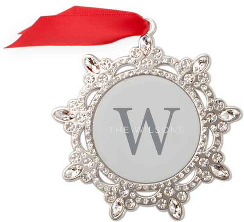 Text Gallery Jeweled Ornament, None, Multicolor, Snowflake